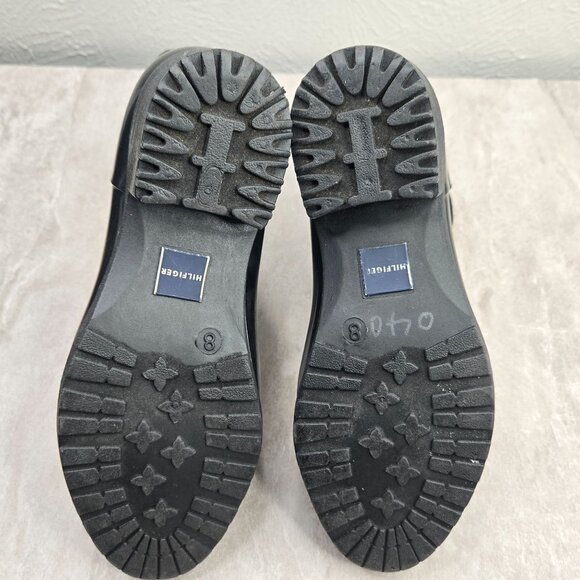 Tommy Hilfiger Rain Boots Black Quilted Outdoor Rubber Winter Ankle Booties Sz 8 - Picture 7 of 12